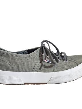 Superga Womens Gray Canvas Sneakers Size 7.5
